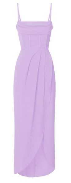 Lilac / Lavender Midi Dress - High/Low Wrap [Corset Dress] Carousel 2