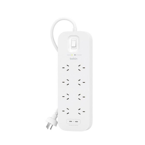 Belkin Connect 8 Outlet Surge Protector (with Dual USB-C 30W) - White Carousel 4