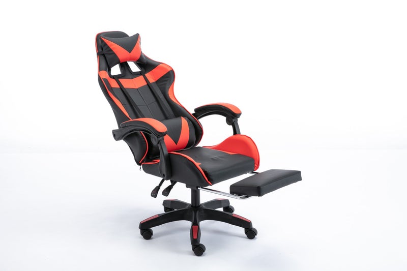 Gaming Chair with Footrest Black & Red New62864738069762114