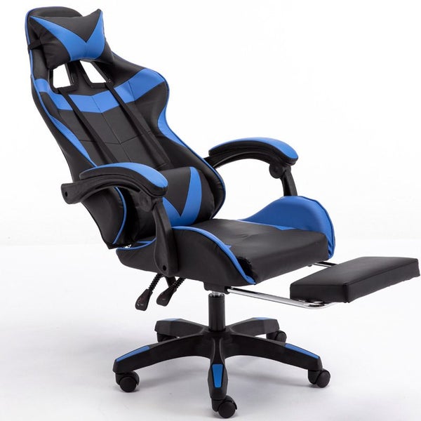 Gaming Chair with Footrest Black & Blue Carousel 2