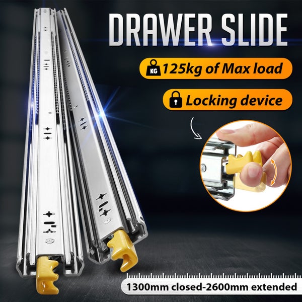 2X Drawer Slide Runner Cabinet Guide Track 1300mm Carousel 1