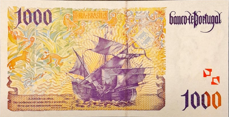 PORTUGAL 1996 1000 Escudos banknote UNC Carousel 2