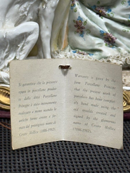 Porcellane Capodimonte Principe by C. Mollica Aristocratic Couple w/ Borzoi Dog62935698401666113