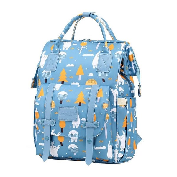 Parallel Deals Convertible Diaper Bag Backpack Little One Care Blue Cartoon Bear Carousel 1
