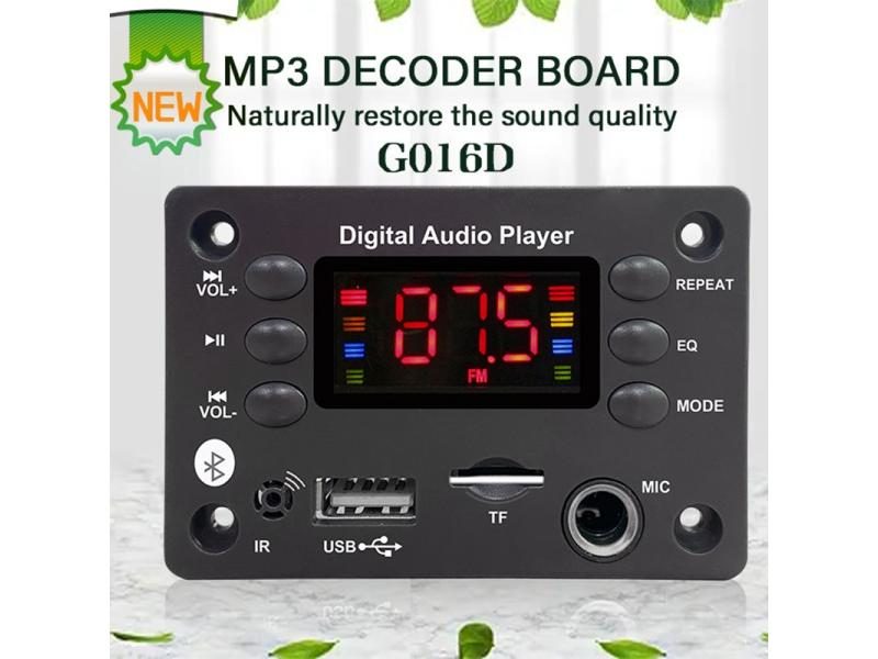 Car Audio Microphone USB TF FM Radio Mp3 Music Player Speaker DC 5V 12V Carousel 1
