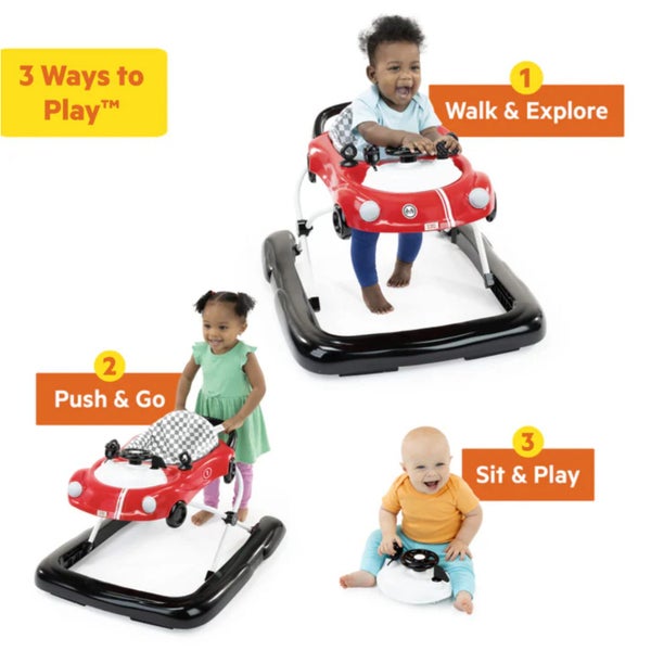Bright Starts: Little Speedster 3 in 1 Car Walker - Red Racer Carousel 2