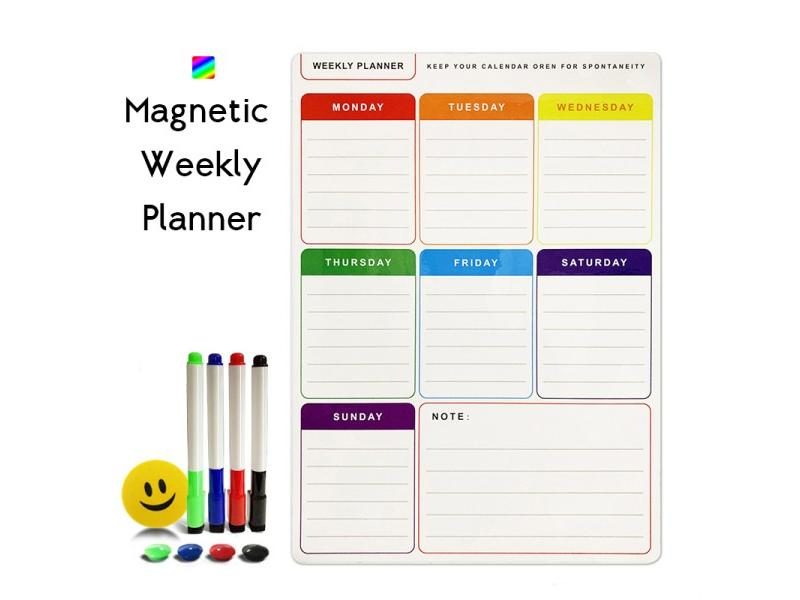 A3 Magnetic Weekly Monthly Planner Whiteboard Fridge Magnet Flexible Daily Carousel 1