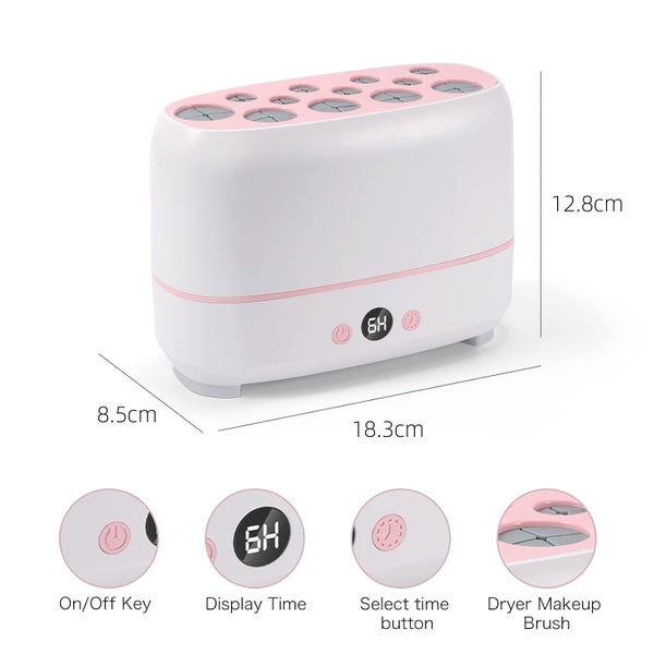 12 Holes Makeup Brushes Dryer, Electric Cosmetic Brush Drying Machine Carousel 5