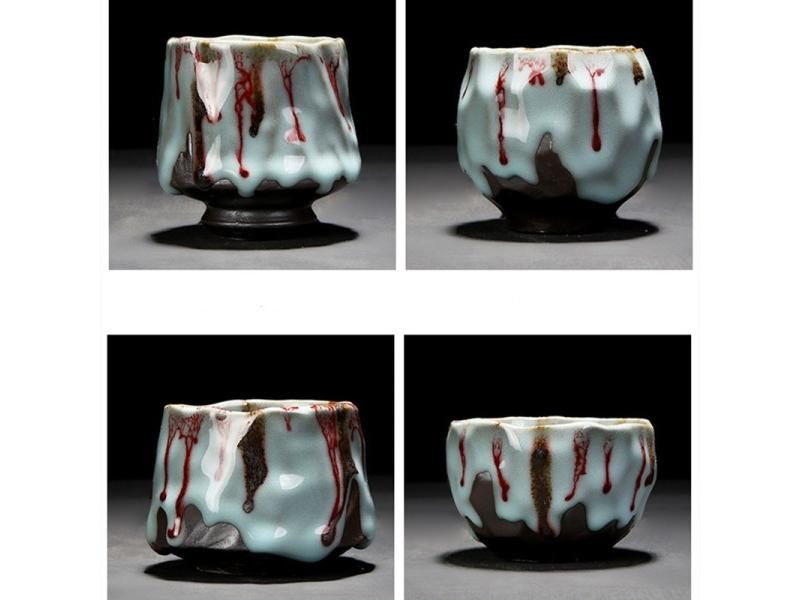 Creative Ceramic Tea Cup Travel Cup Change Kiln Ceramic Home TeaCup Drinkware Carousel 1