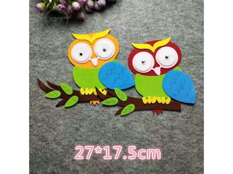 Owl House Non Woven Felt DIY Kindergarten Wall Paste Decoration Beautiful Moon Carousel 1