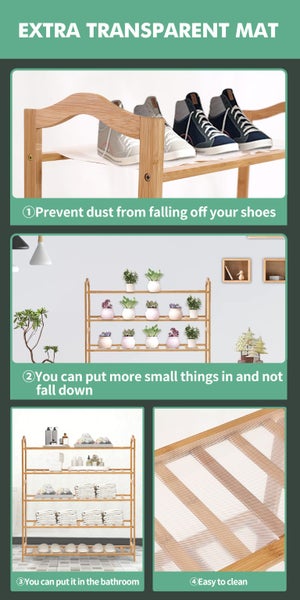 Levede Bamboo Shoe Rack Storage Wooden Organizer Shelf Stand 5 Tiers Layers 80cm Carousel 2