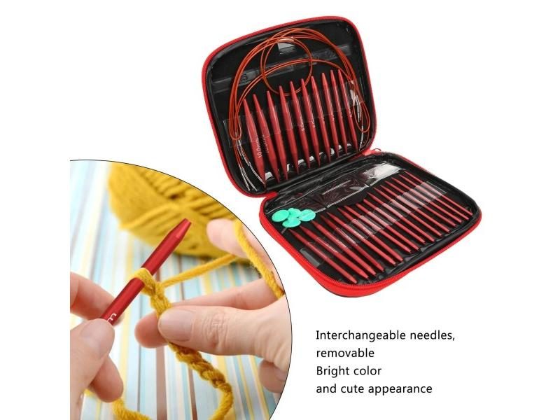 Interchangeable Knitting Needles Set - Detachable Circular Crochet Kit Multiple Carousel 1