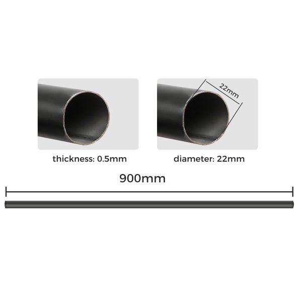 Marlow Steel Curtain Rod Quiet Rail Pole Pommel Set Extendable Adjustable Black Carousel 10