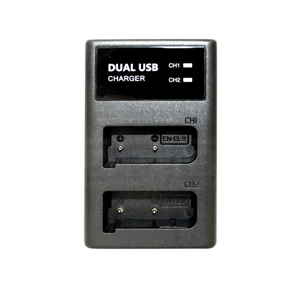 External USB Dual Battery Charger for Nikon D3000 D40 D40A D40C D40x D5000 D6... Carousel 1