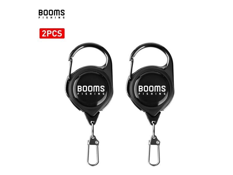 Booms Fishing Retractable Key Chain 2pcs With Antirust Spring Easy Release Carousel 1