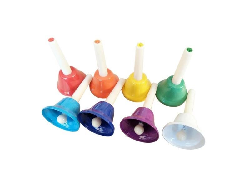 8x Colorful Hand Percussion Bells Hand Bells Set For Toddlers Wedding Chorus Carousel 1