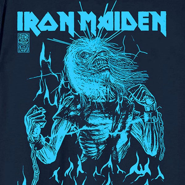 Iron Maiden 50 Life After Death Flames Blue T Shirt Carousel 2