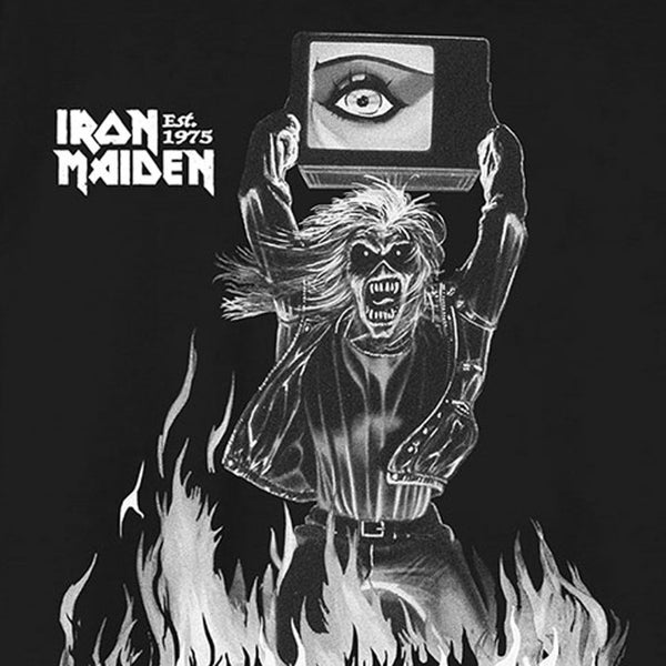 Iron Maiden Est 1975 Holy Smoke Flames Crop T Shirt Carousel 2
