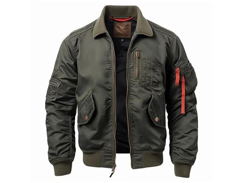 Mens Vintage Casual Flight Light Air Bomber Jacket Carousel 1