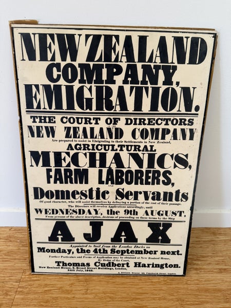Vintage NZ Company Emigration Poster Carousel 1