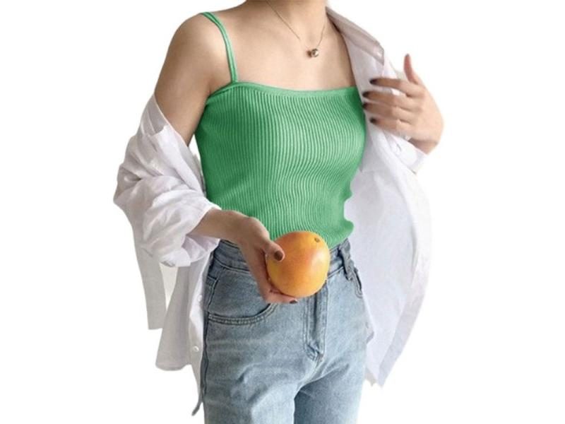 Korean Minimalist Women Sleeveless Ribbed Knit Vest Camisole Carousel 1