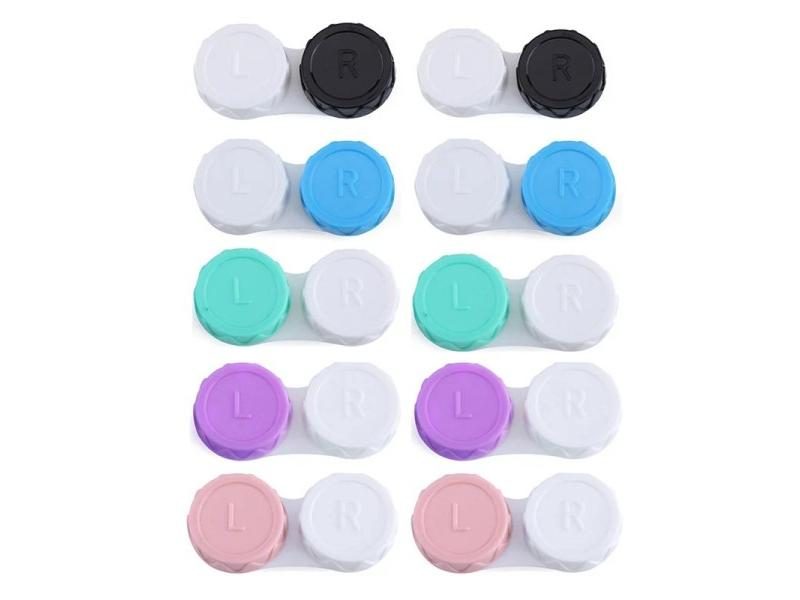 10pc Mini Contact Lens Case For Eyes Travel Kit Holder Glass Cosmetic Contact Carousel 1