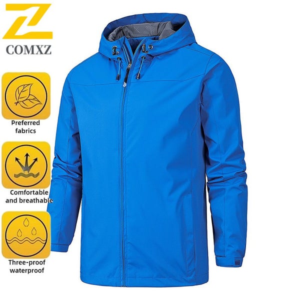 New Men's Waterproof Windbreaker Jacket Outdoor Hiking Raincoat Carousel 2