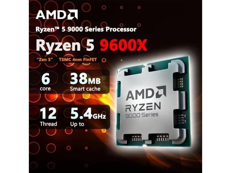 AMD Ryzen 9600X 6-Core 12-Thread 38MB Game Cache 4NM 65W Socket