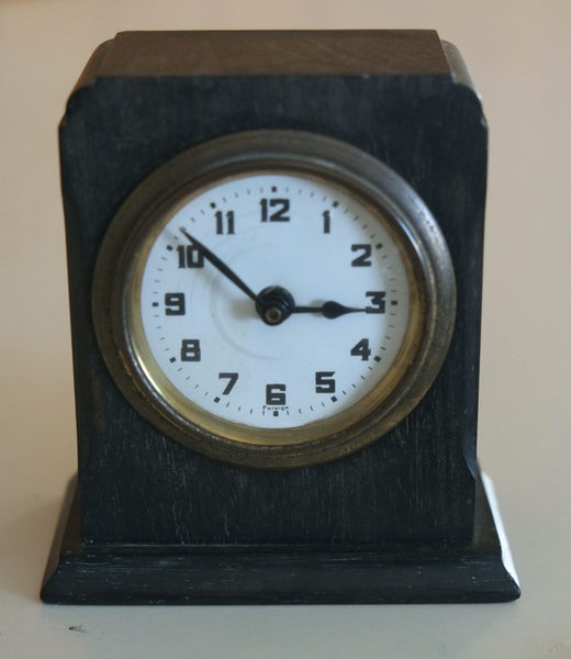 Antique ebony TABLE CLOCK Carousel 1