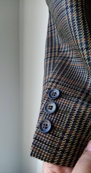 COUNTRY ROAD GREEN HOUNDSTOOTH PURE WOOL BLAZER/JACKET- M -L- AS NEW (Au-Made) Carousel 2