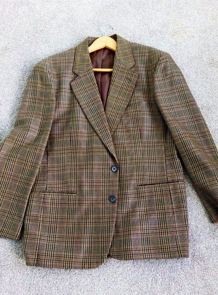 COUNTRY ROAD GREEN HOUNDSTOOTH PURE WOOL BLAZER/JACKET- M -L- AS NEW (Au-Made) Carousel 1