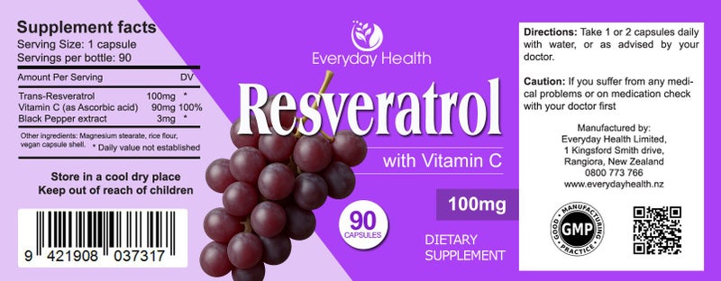 RESVERATROL 100mg 90 capsules Carousel 2