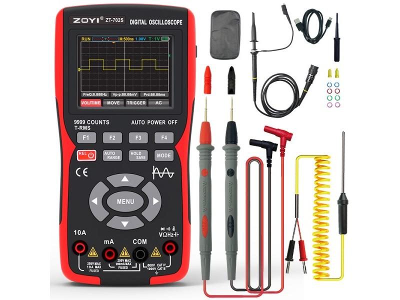 ZOYI ZT-702S 2 In 1 Handheld Digital Automotive Oscilloscope Multimeter Single Carousel 1