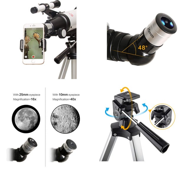 Telescope Gskyer 70mm Aperture 400mm AZ Mount Astronomical Refracting Carousel 2