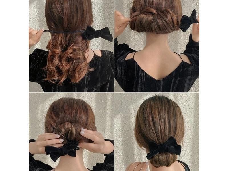 Magic Bow Clip Bun Curler Braider Hairstyle Twist Elegant French Style Maker Carousel 1