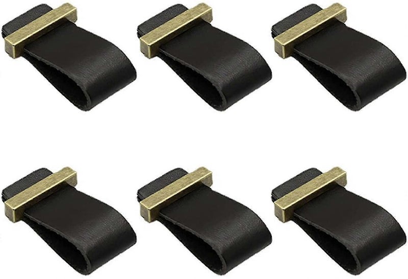 6 Pieces Leather Handle For Furniture, Cupboard Handles Leather Drawer Door Knob Carousel 1