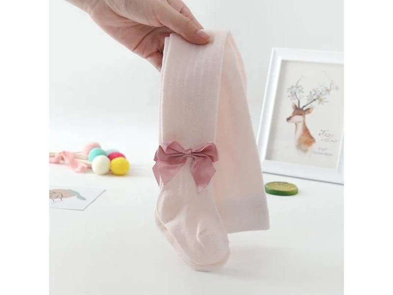 New Summer Girls Soft Cotton Breathable Mesh Tights With Bow Tie Anti-mosquito Carousel 1