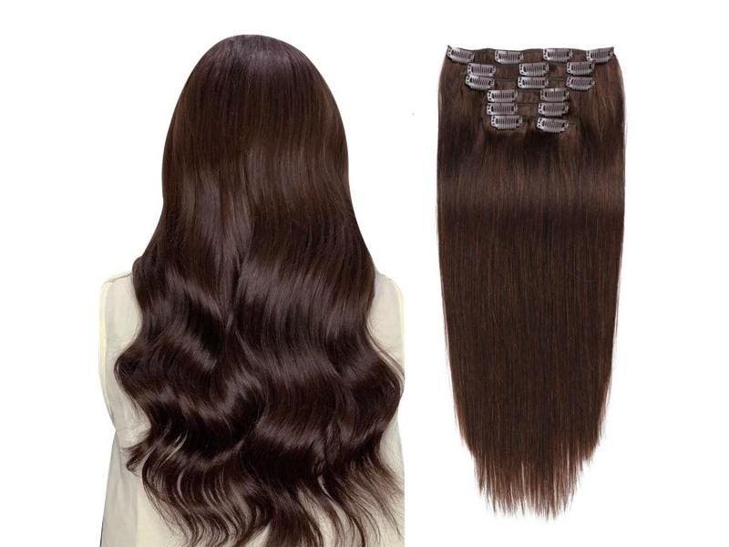 Clip In Hair Extensions Real Human Hair 14-18 Inch 7pcs Human Hair Extension Carousel 1
