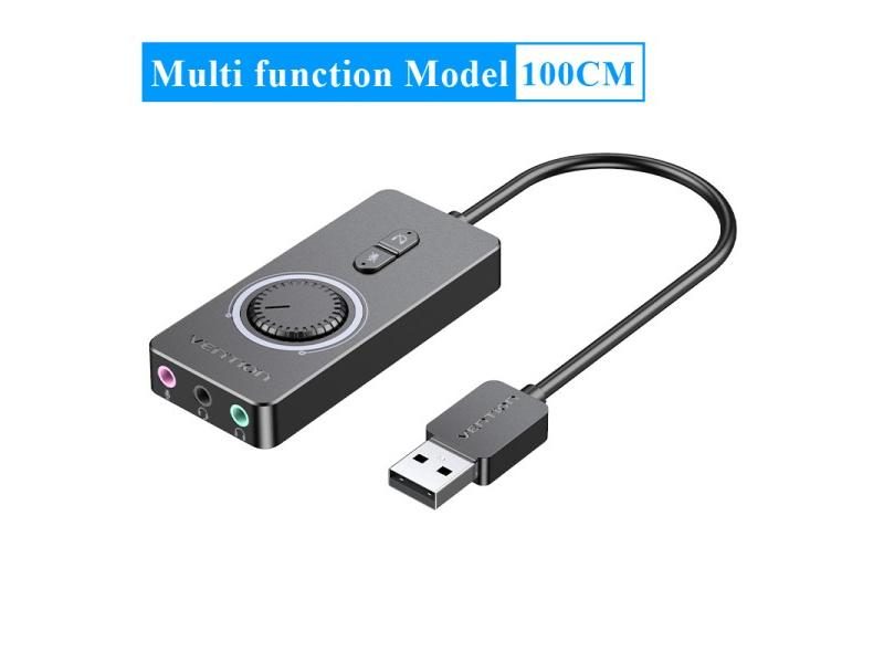 Vention USB External Sound Card USB To 3.5mm Audio Adapter USB To Earphone Carousel 1
