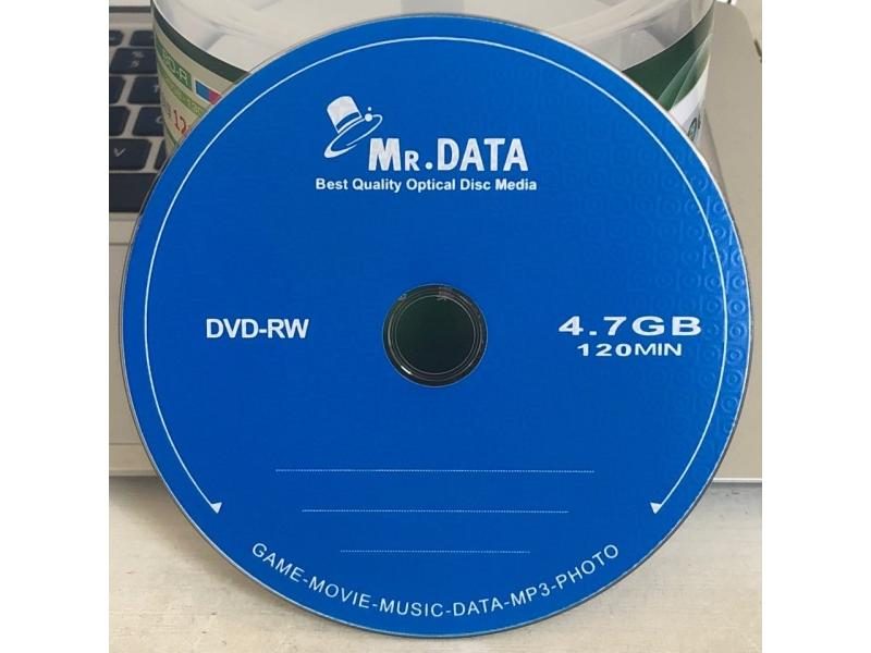 5 Discs Mr Data Grade A 4.7 GB Blank Printed DVD RW Discs Carousel 1