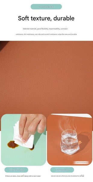 Smoky Pink Light Blue Extra Large Leather Table Mat For Study Work Pad Students Carousel 4