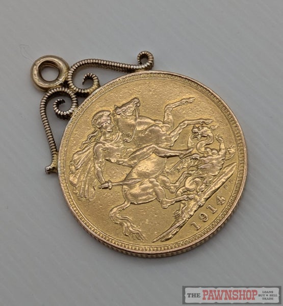 1914 Full Sovereign Coin Pendant in 22ct Yellow Gold Carousel 1