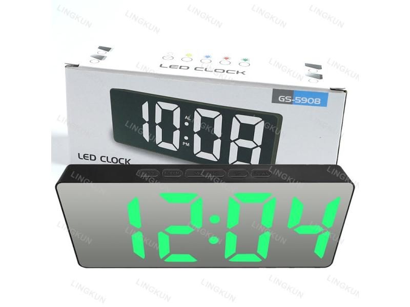 Curved Screen Clock Digital Led Alarm Clock With Temperature Display Large Carousel 1