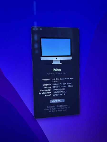 iMac 27” i7 4.2GHz 5K Retina 32GB RAM 2TB Radeon Pro 58062865822747137113