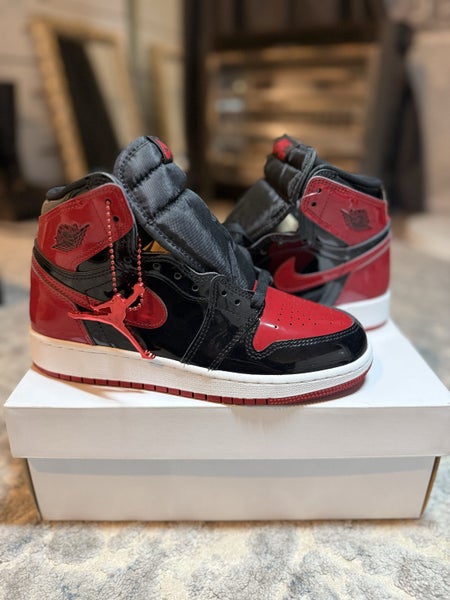 Nike Air Jordan 1 Retro High OG Patent Bred Varsity Red Black Carousel 1