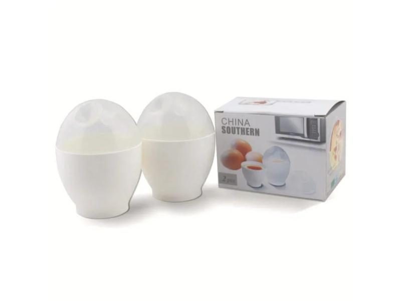 2 Pcs Mini Microwave Oven Cooking Steamed Egg Bowl Scrambled Eggs Steamer White Carousel 1