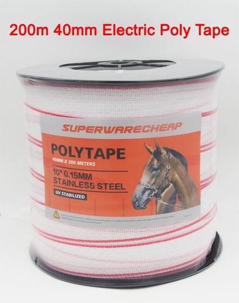 200m 40mm Electrical Polytape(Poly Tape) Red & White --- Brand New Carousel 1