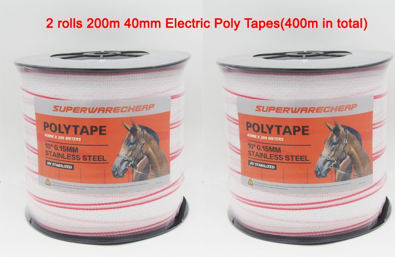 2 Rolls 200m 40mm Poly Tape(Polytape) Red/ White --- Brand New Carousel 1