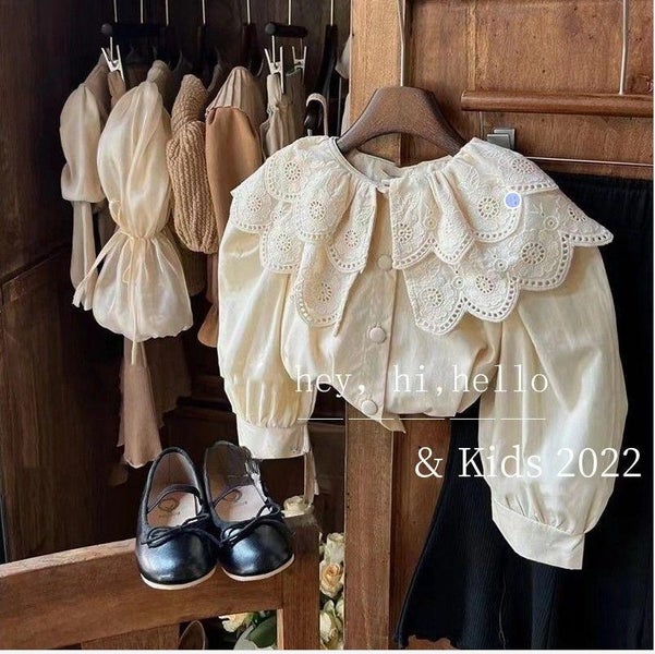 Spring And Autumn New Girls' Retro Foreigner Lace Shirt Children's Fashion Carousel 1