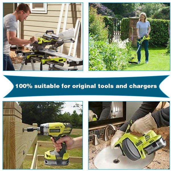 18V Replacement Battery Compatible with Ryobi ONE+ Plus Power tool P102 P103 ... Carousel 5
